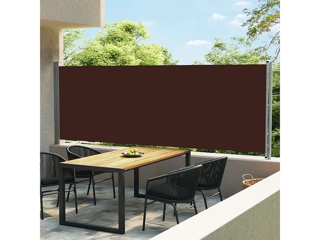 Auvent latéral rétractable de patio 600x160 Marron