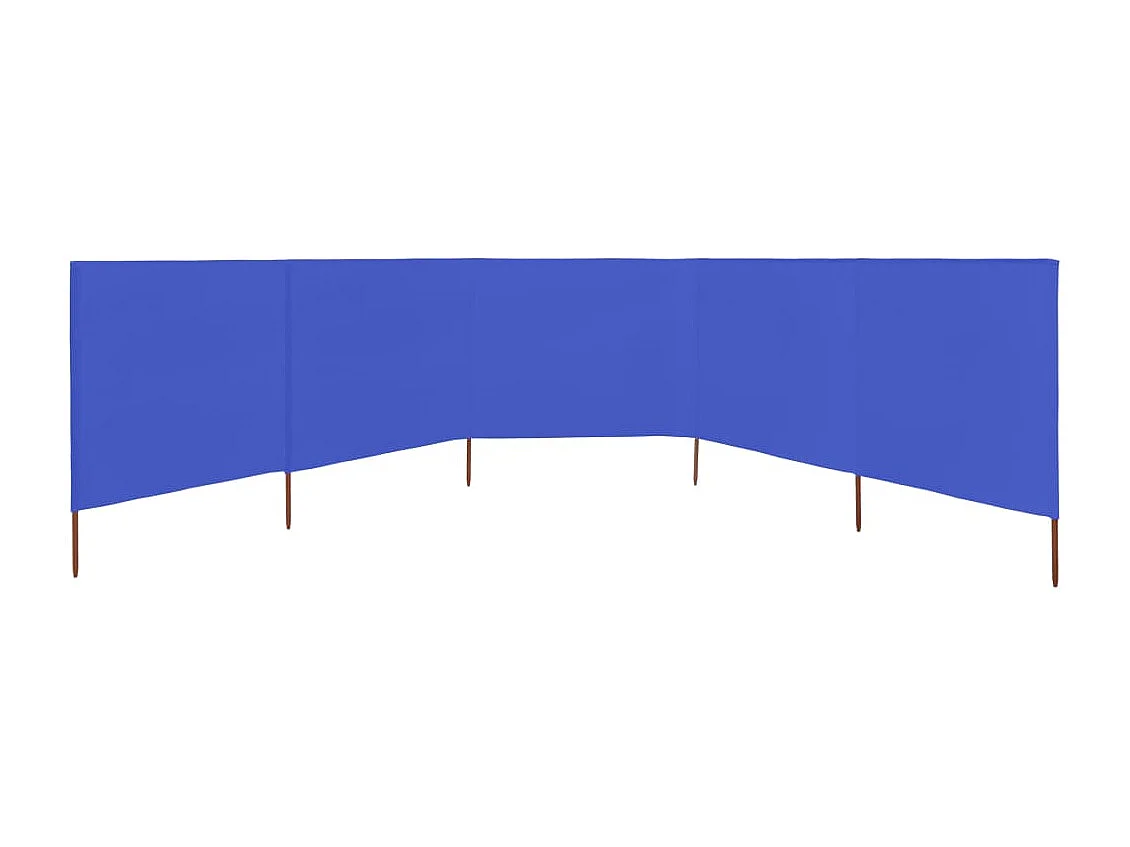 Paravent 5 panneaux Tissu 600x160 Bleu azuré