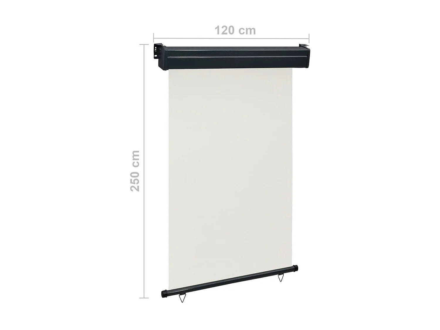 Auvent latéral de balcon 120x250 Crème