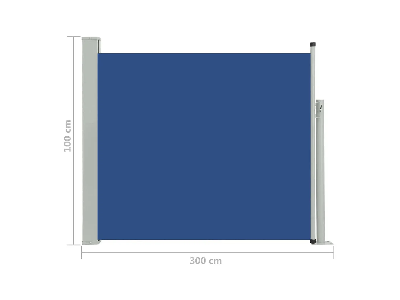 Auvent latéral rétractable de patio 100x300 Bleu 2