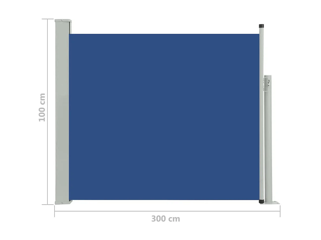 Auvent latéral rétractable de patio 100x300 Bleu 2