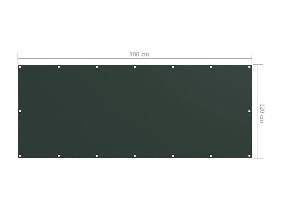 Écran de balcon Vert foncé 120x300 Tissu Oxford