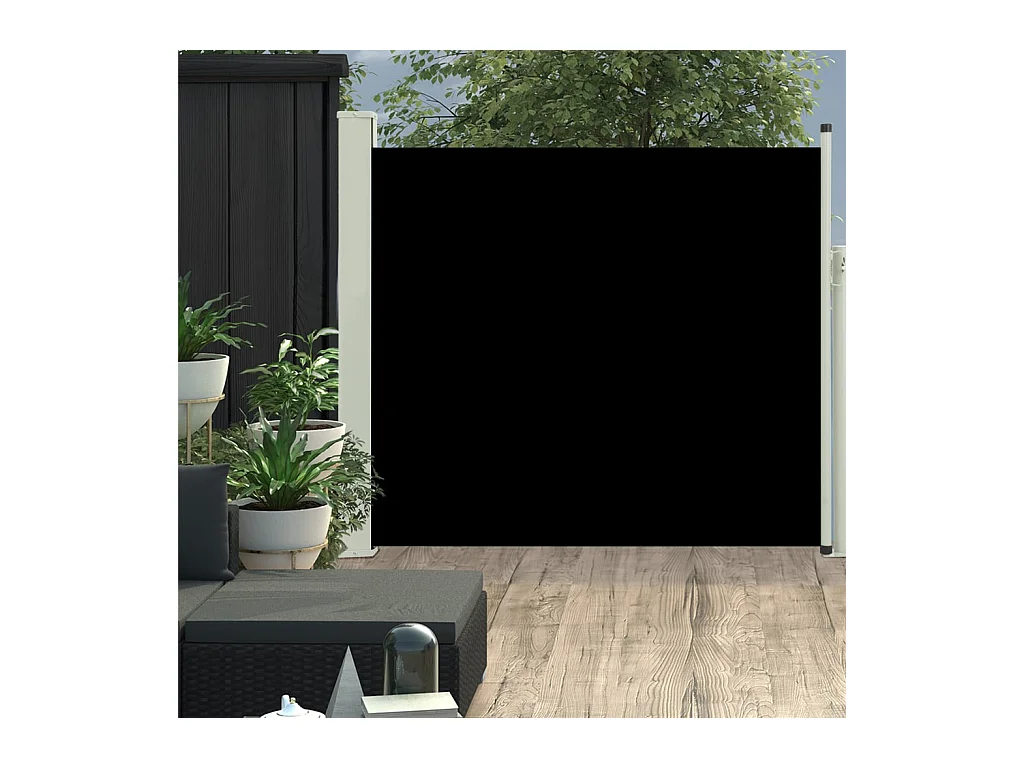 Auvent latéral rétractable de patio 100x300 Noir