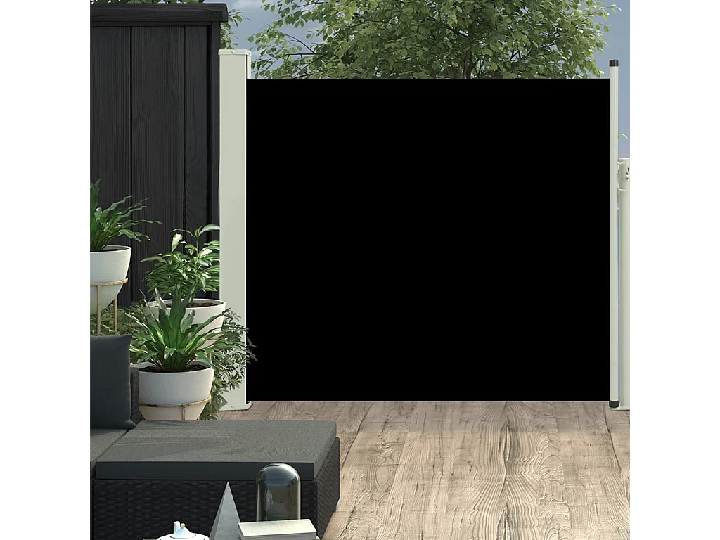 Auvent latéral rétractable de patio 100x300 Noir