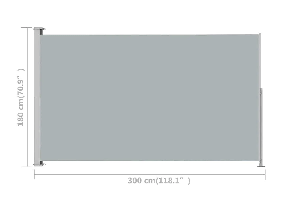 Auvent latéral rétractable de patio 180x300 Anthracite