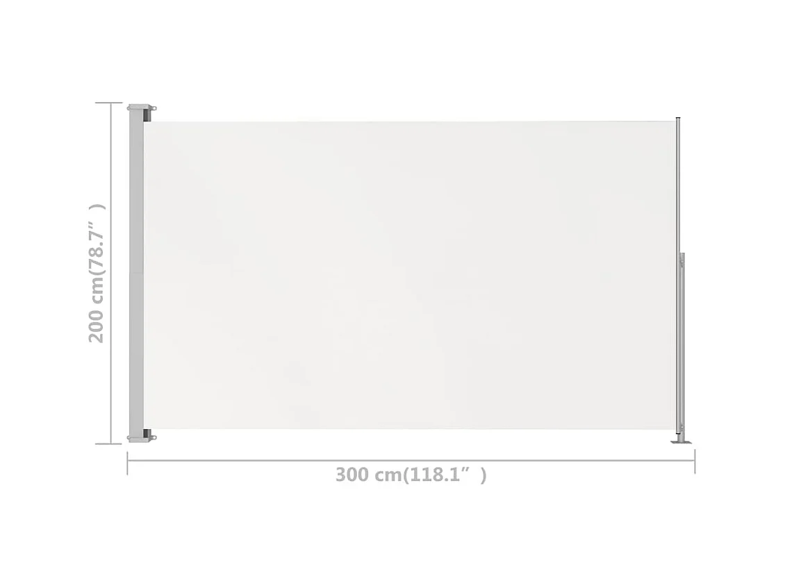 Auvent latéral rétractable de patio 200x300 Crème