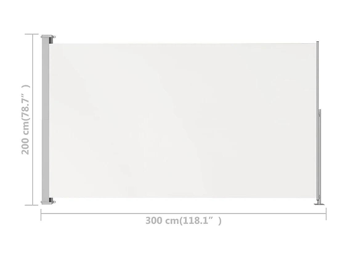 Auvent latéral rétractable de patio 200x300 Crème