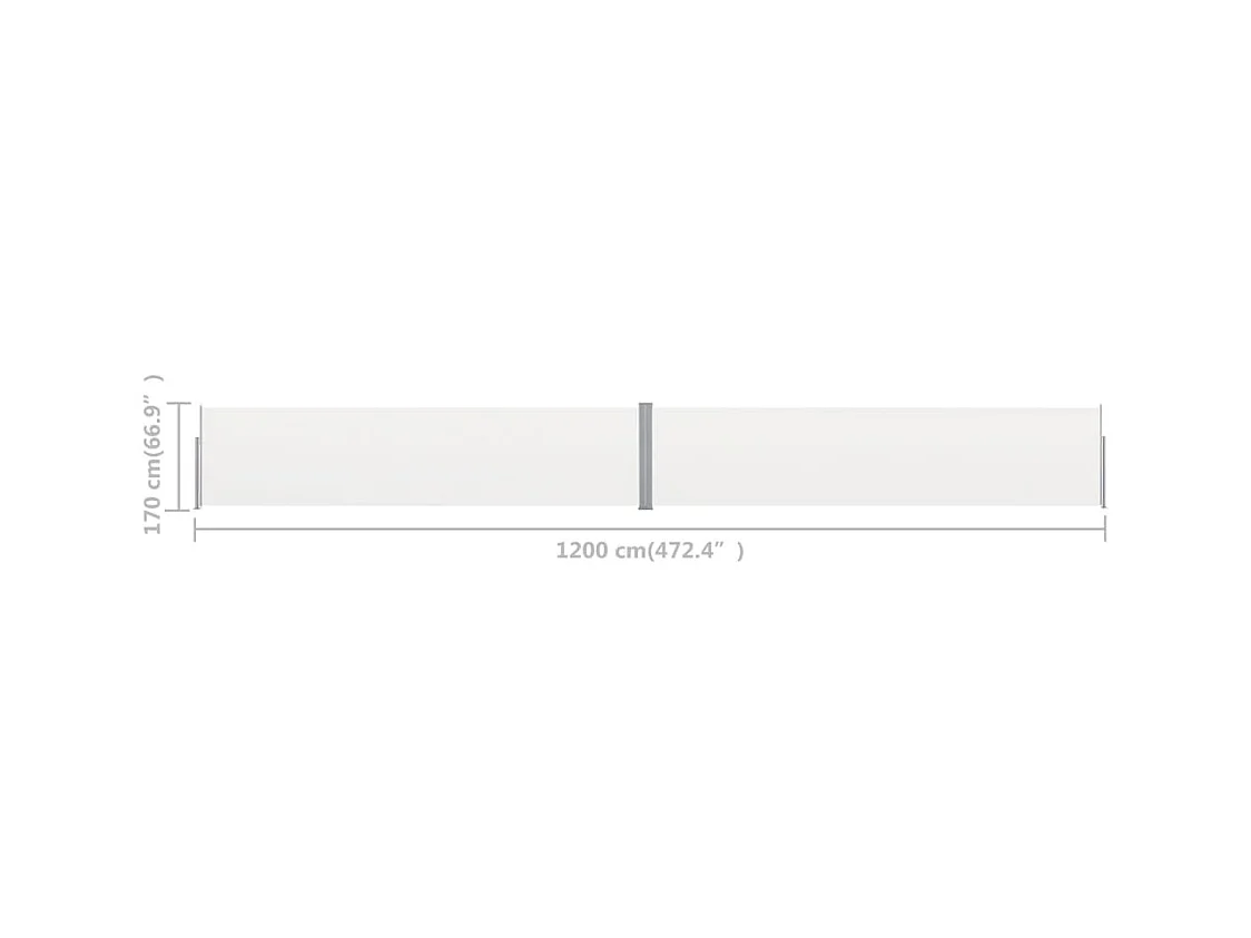 Auvent latéral rétractable de patio 170x1200 Crème