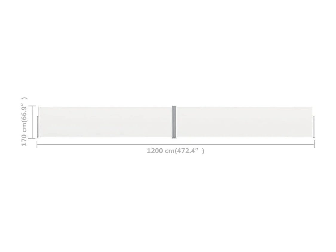 Auvent latéral rétractable de patio 170x1200 Crème