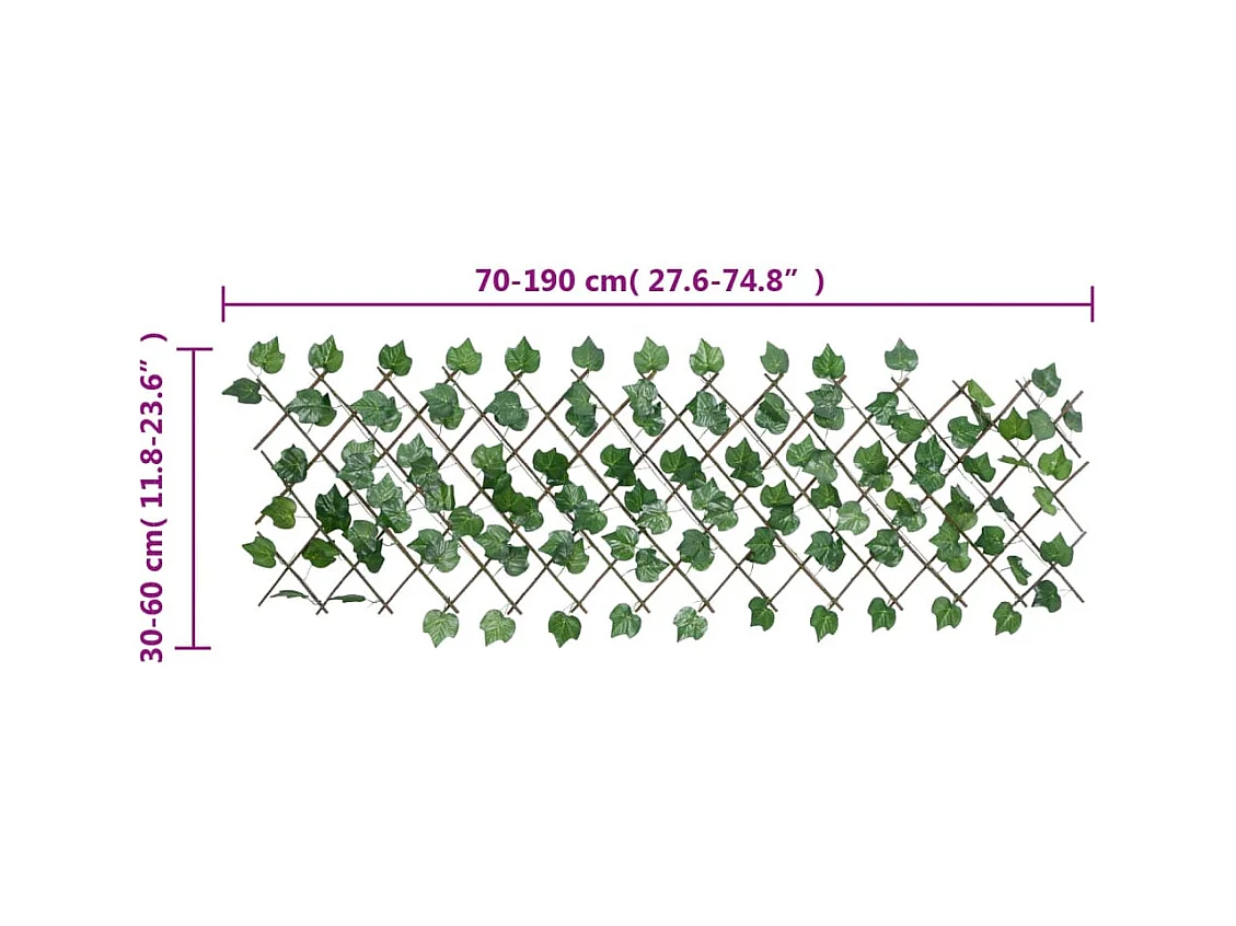 Treillis de feuille de vigne artificiel extensible 190x60