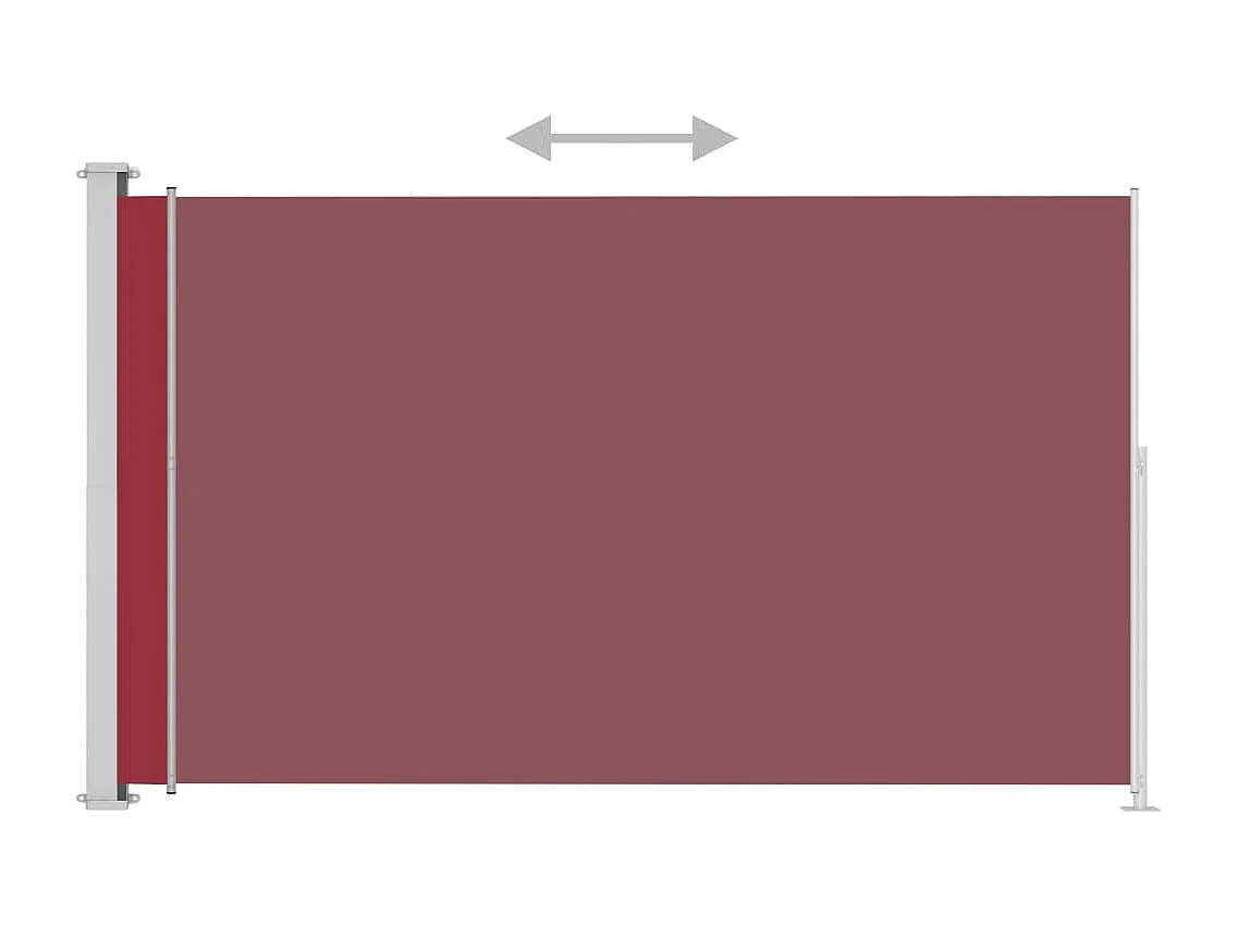 Auvent latéral rétractable de patio 180x300 Rouge 2