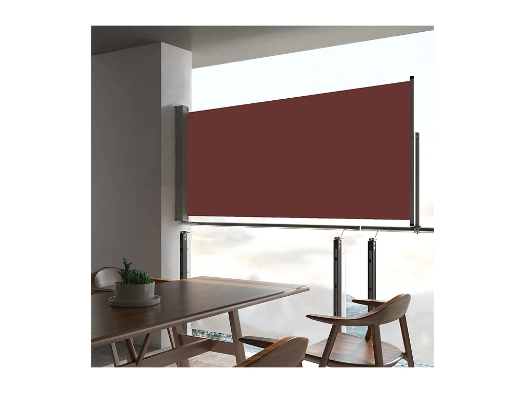 Auvent latéral rétractable de patio 60x300 Marron