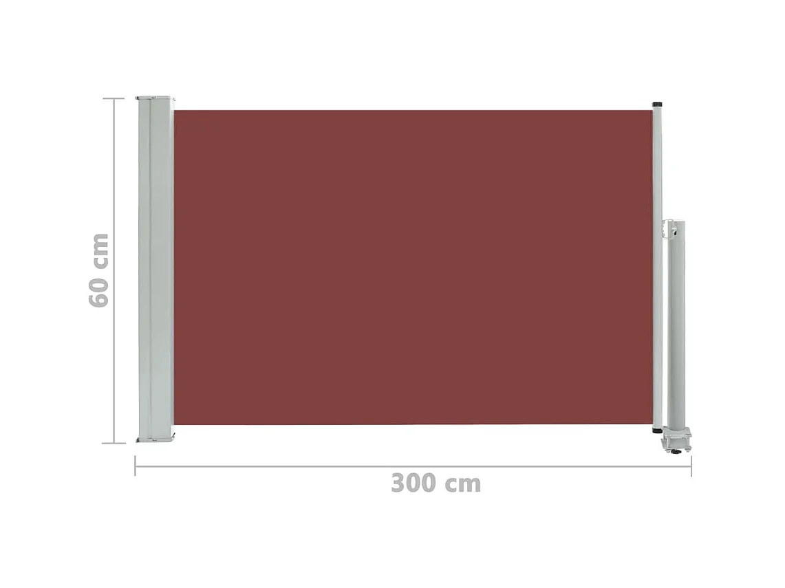 Auvent latéral rétractable de patio 60x300 Marron