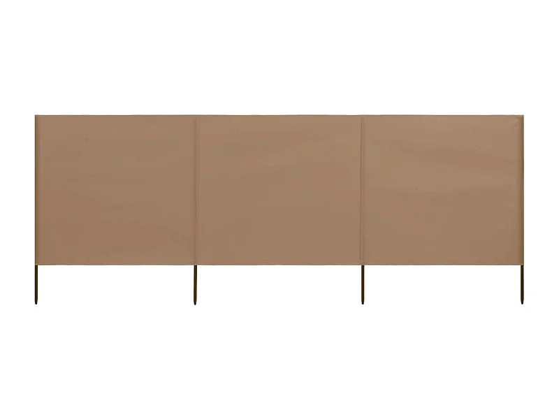 Paravent 3 panneaux Tissu 400x160 Taupe
