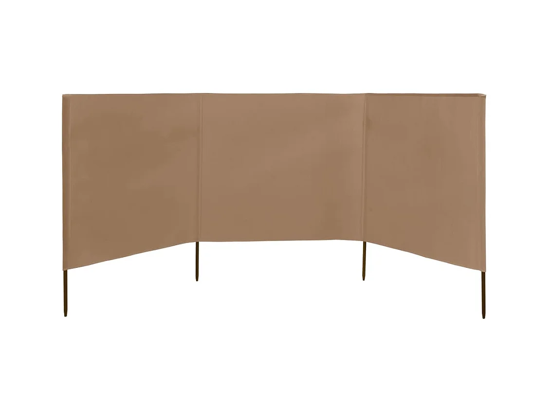 Paravent 3 panneaux Tissu 400x160 Taupe