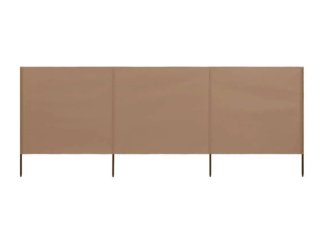 Paravent 3 panneaux Tissu 400x160 Taupe