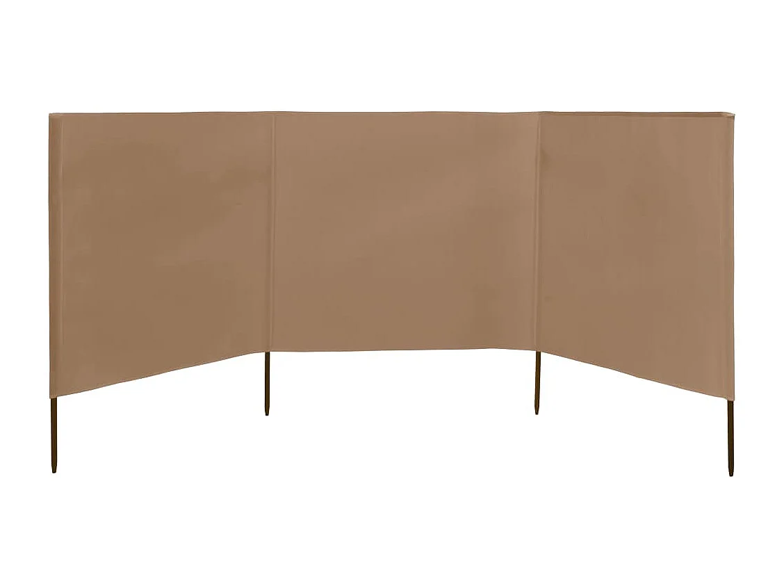 Paravent 3 panneaux Tissu 400x160 Taupe