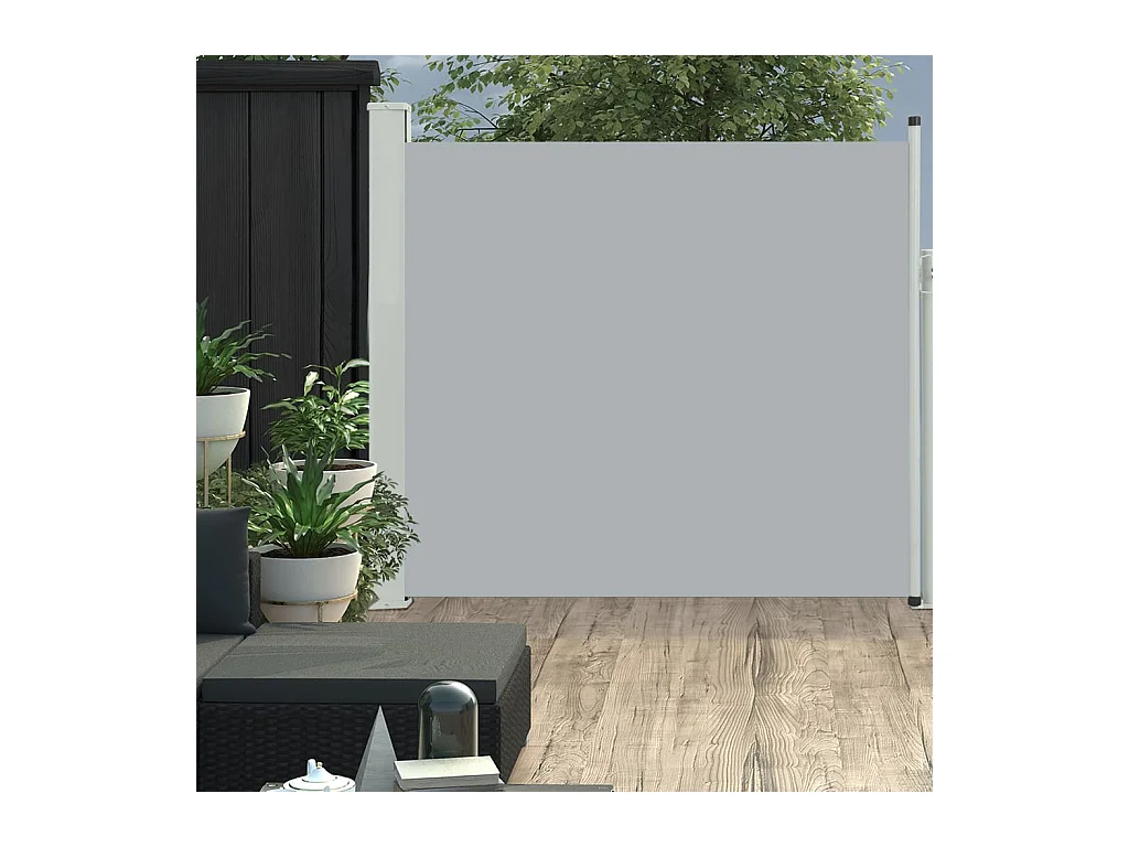 Auvent latéral rétractable de patio 170x300 Gris 2