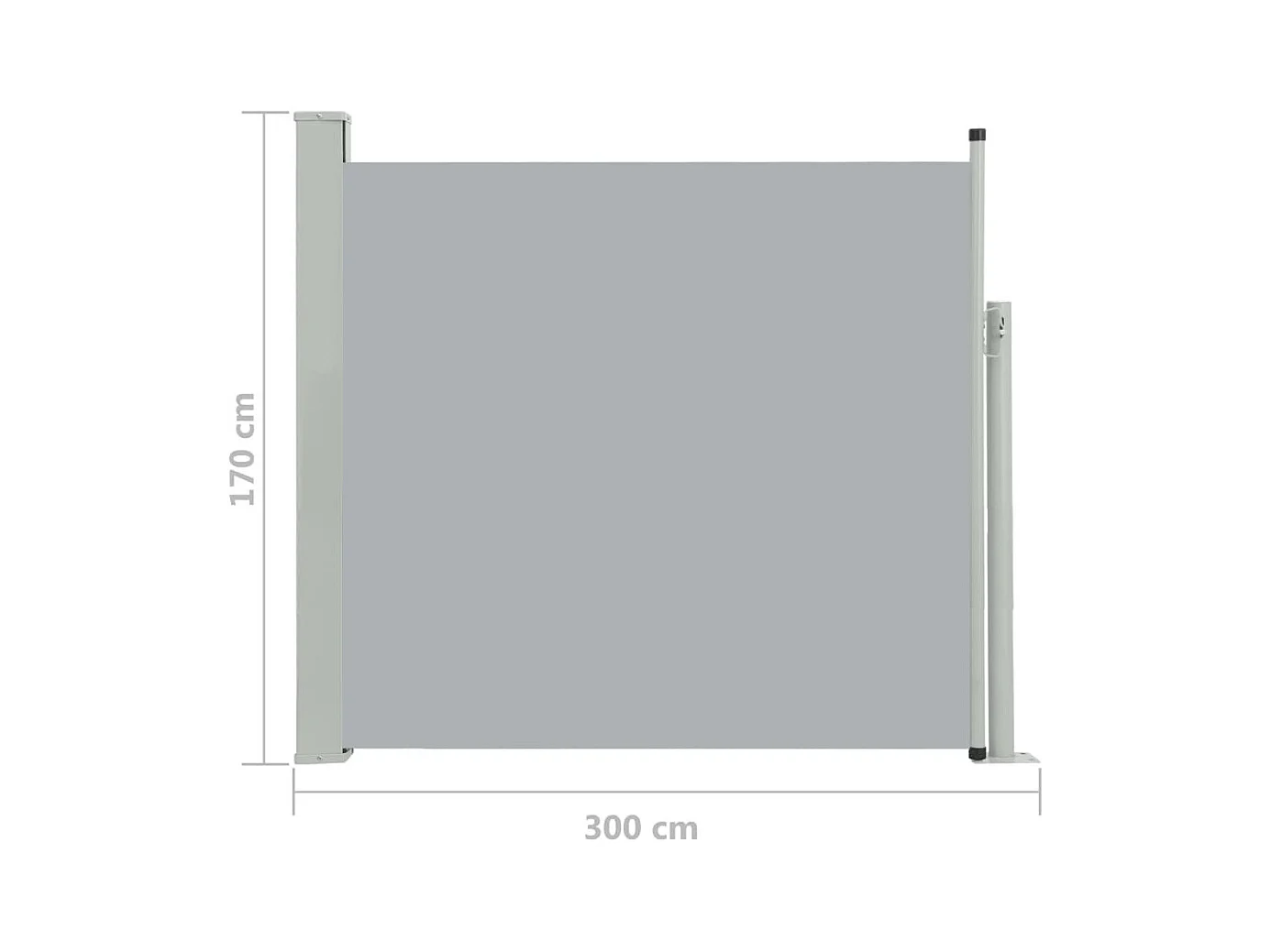 Auvent latéral rétractable de patio 170x300 Gris 2