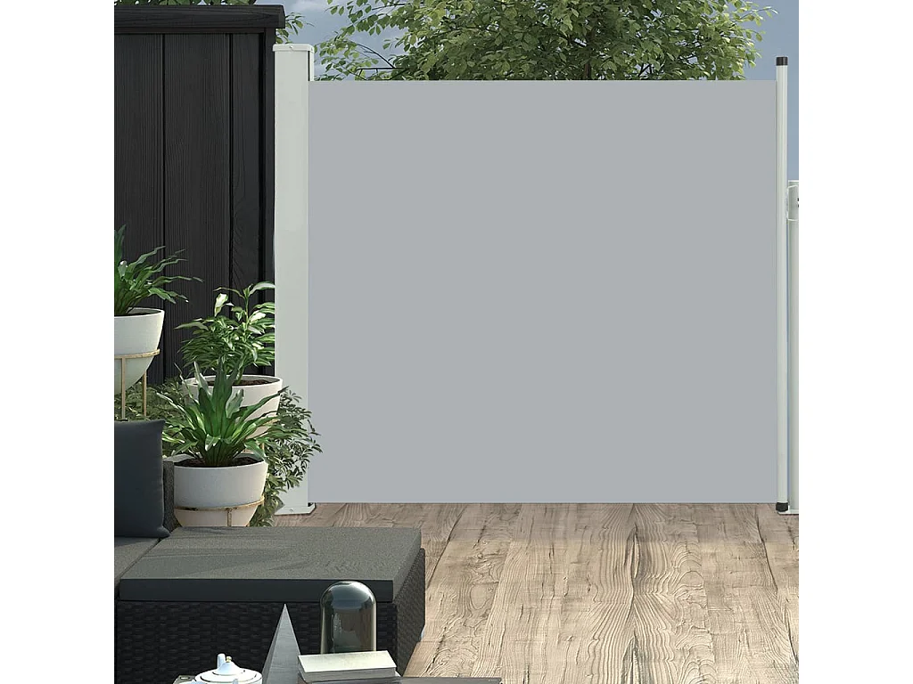 Auvent latéral rétractable de patio 170x300 Gris 2