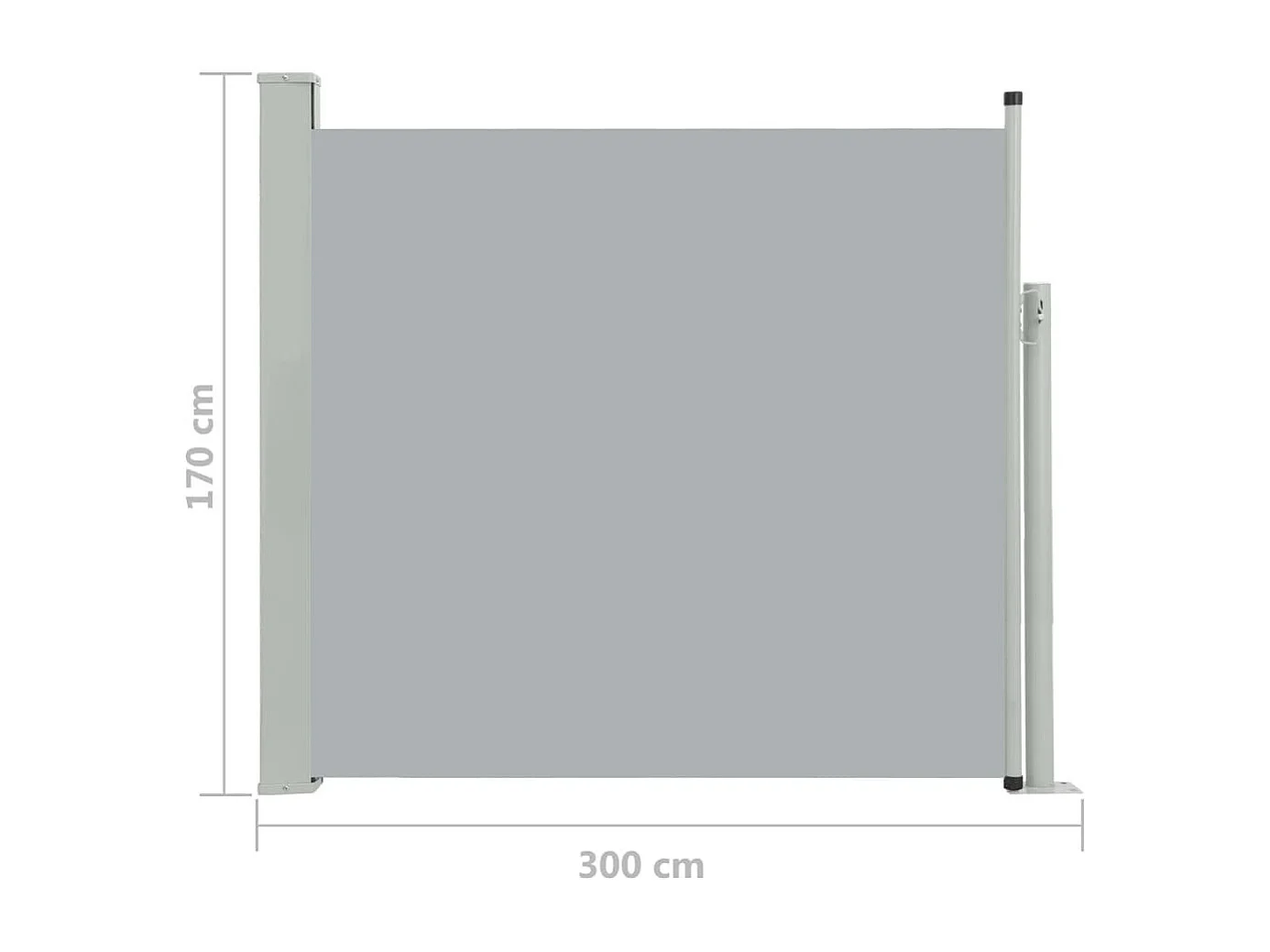 Auvent latéral rétractable de patio 170x300 Gris 2