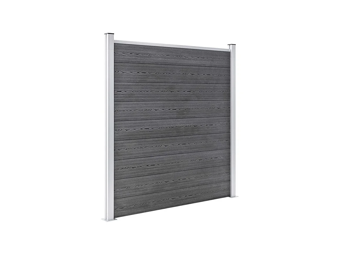Ensemble de clôture WPC 8 Carré + 1 Incliné 1484x186 Gris