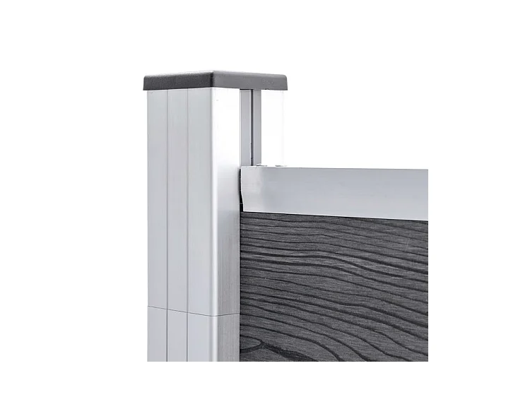 Ensemble de clôture WPC 8 Carré + 1 Incliné 1484x186 Gris