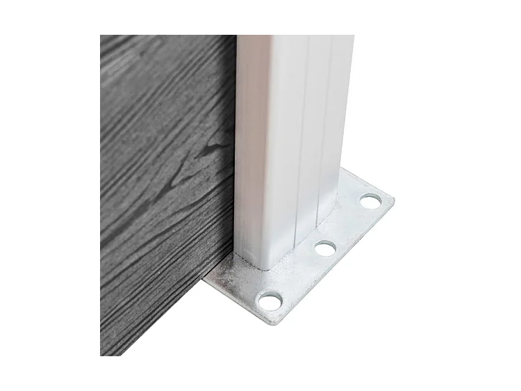 Ensemble de clôture WPC 8 Carré + 1 Incliné 1484x186 Gris