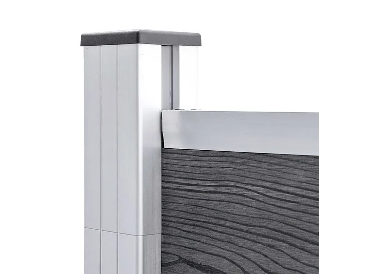 Ensemble de clôture WPC 8 Carré + 1 Incliné 1484x186 Gris
