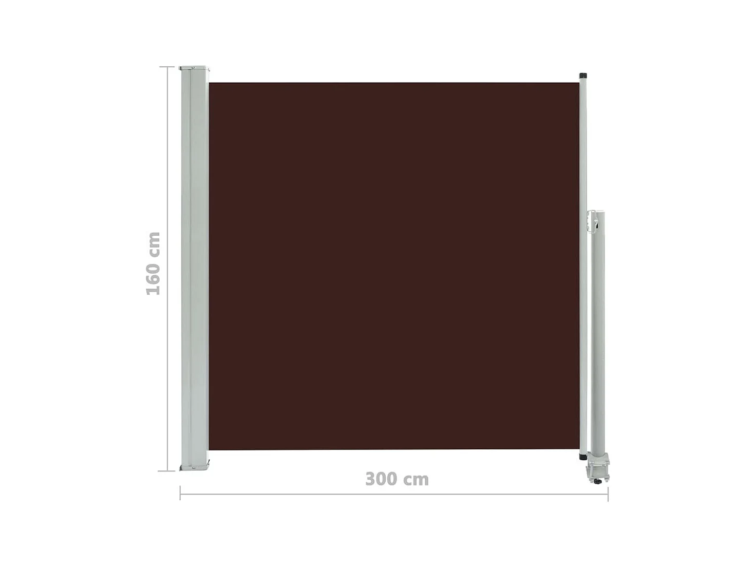 Auvent latéral rétractable de patio 160x300 Marron