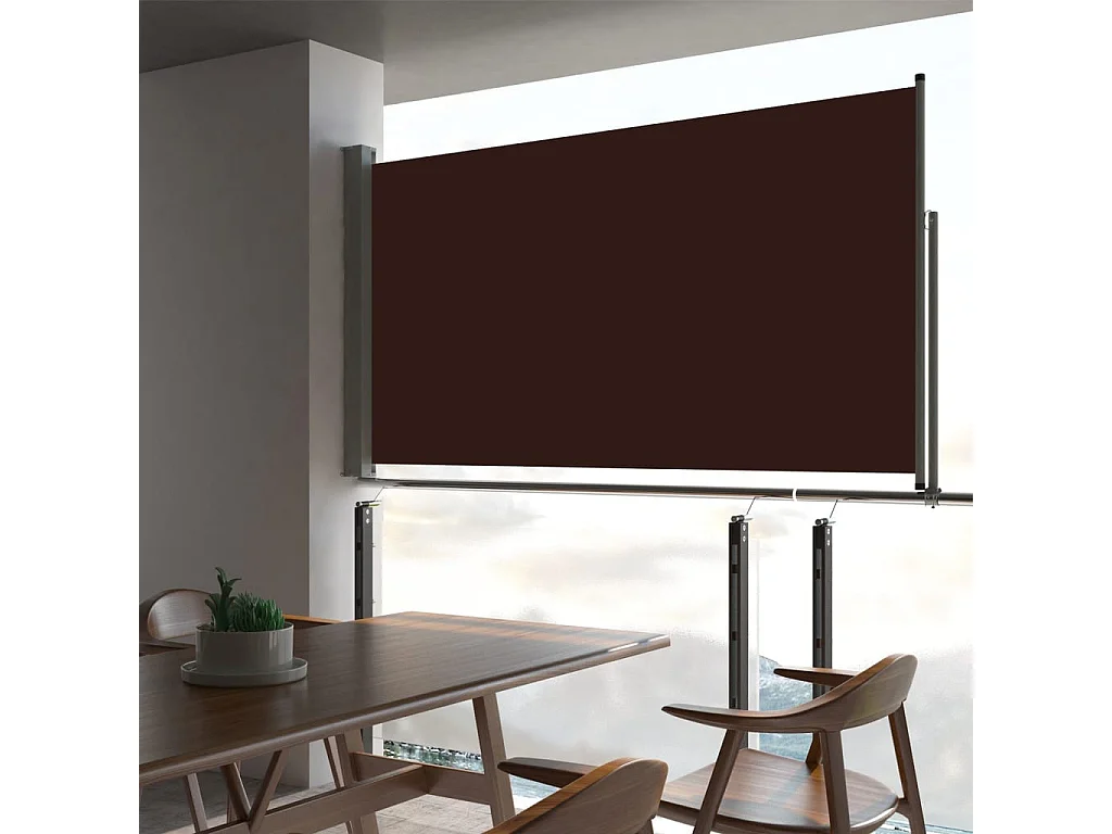 Auvent latéral rétractable de patio 160x300 Marron