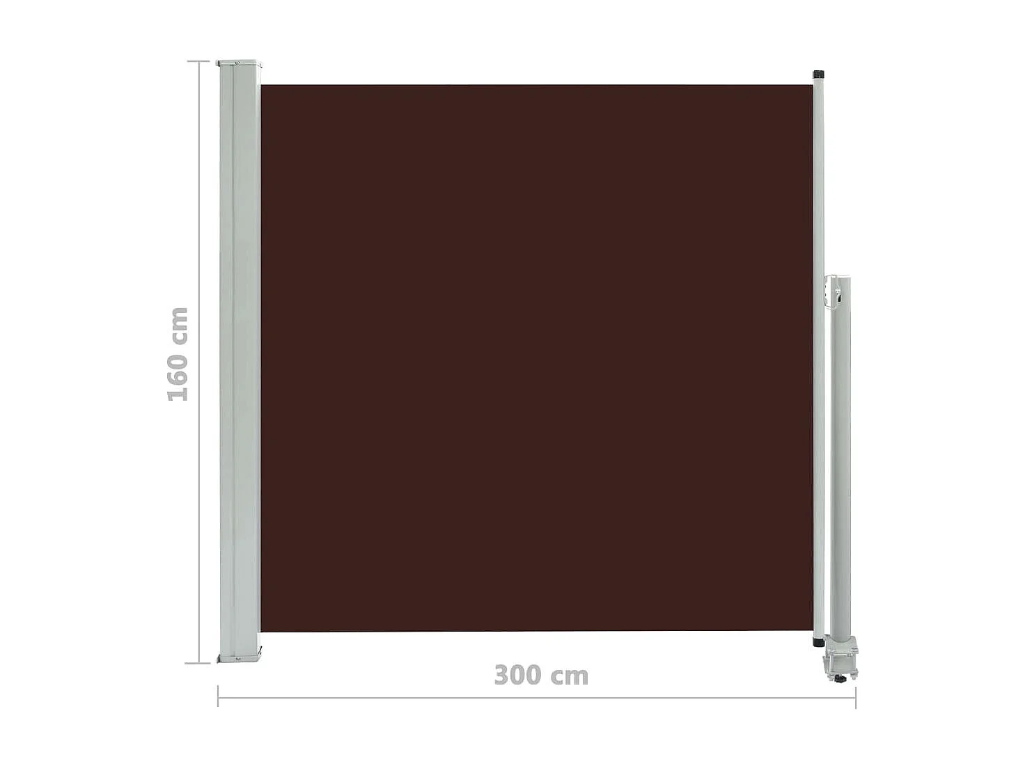 Auvent latéral rétractable de patio 160x300 Marron