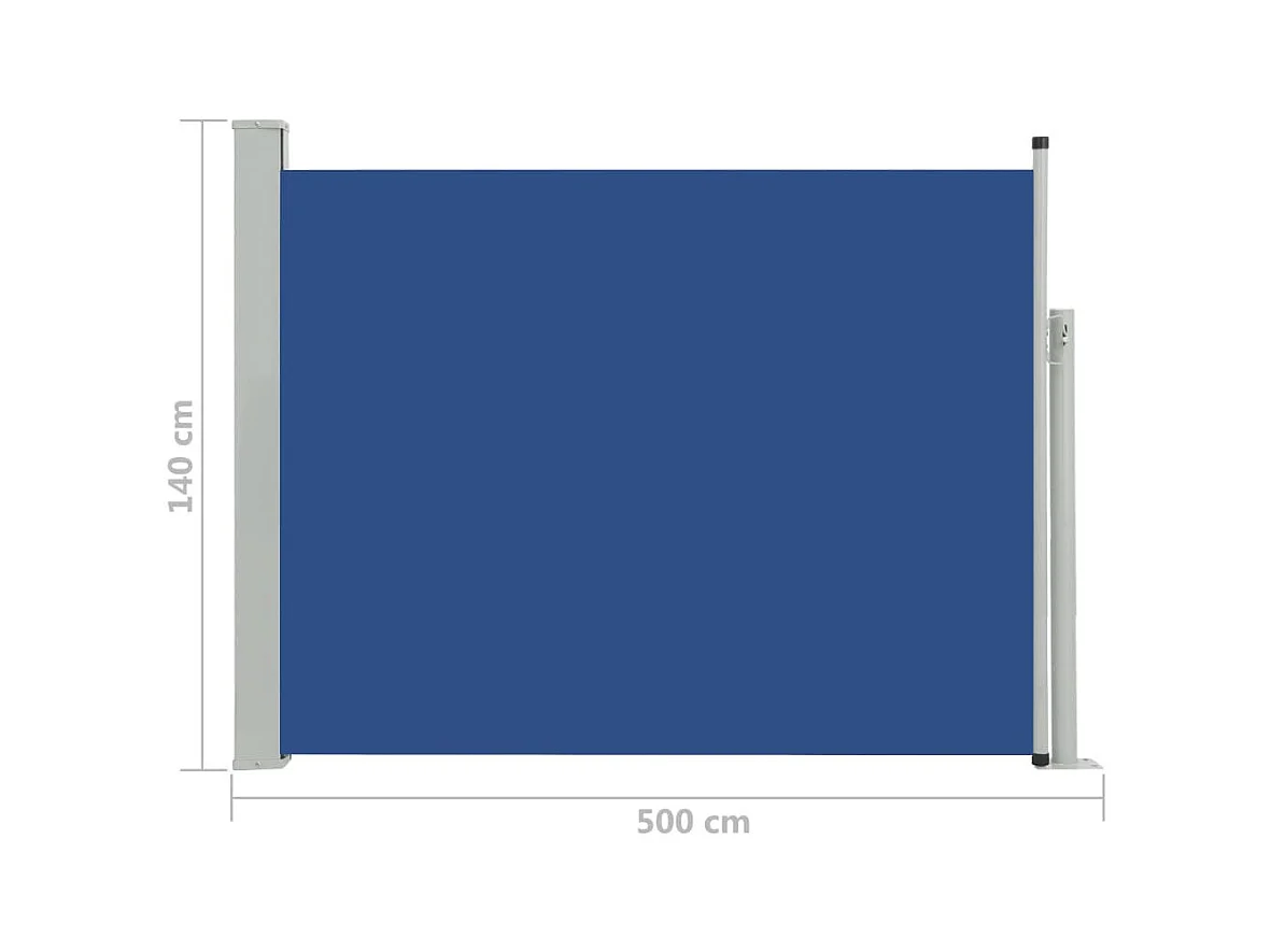 Auvent latéral rétractable de patio 140x500 Bleu 2