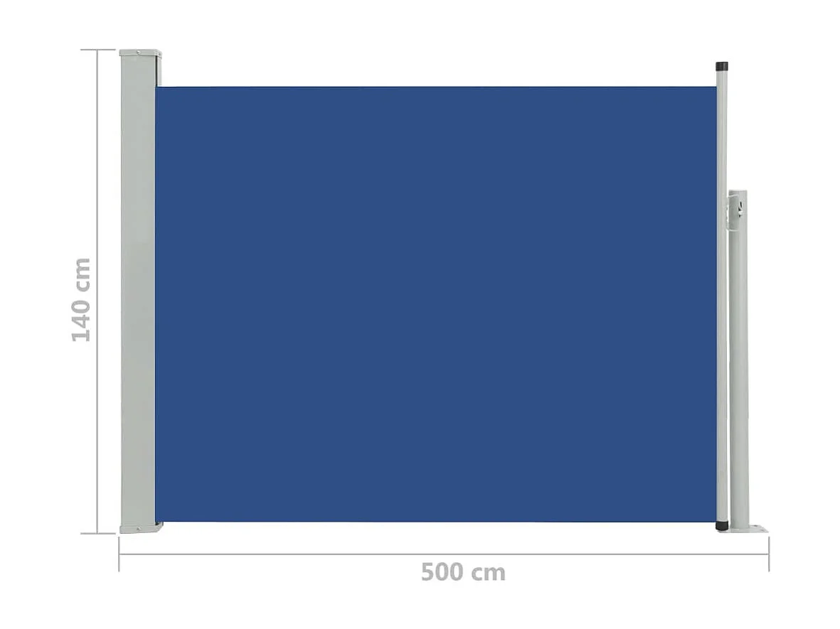 Auvent latéral rétractable de patio 140x500 Bleu 2