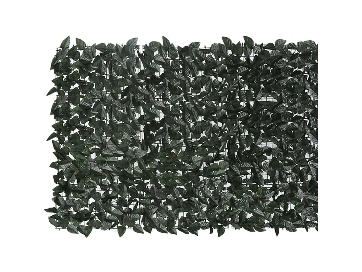 Écran de balcon avec feuilles vert foncé 500x100