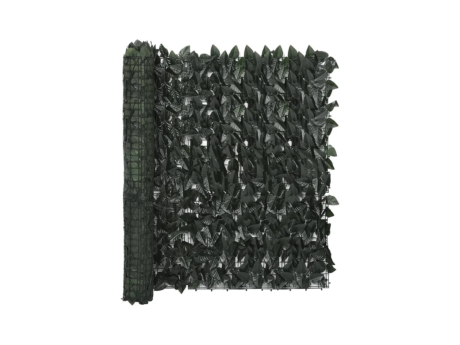 Écran de balcon avec feuilles vert foncé 500x100