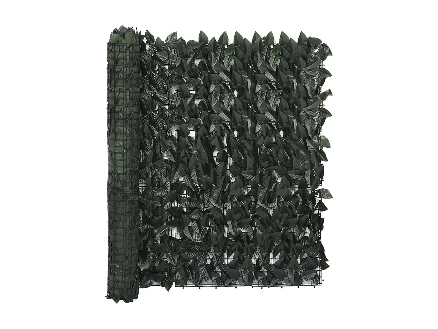 Écran de balcon avec feuilles vert foncé 500x100