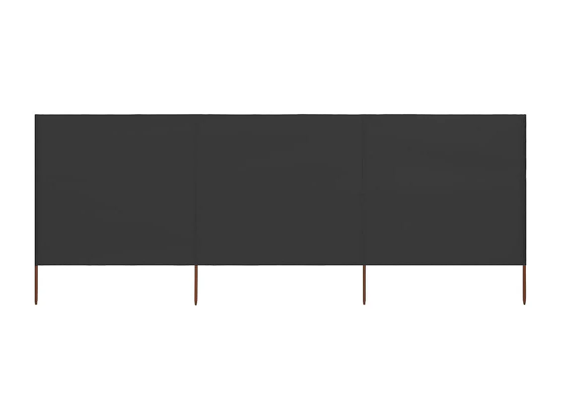 Paravent 3 panneaux Tissu 400 x 120 Anthracite