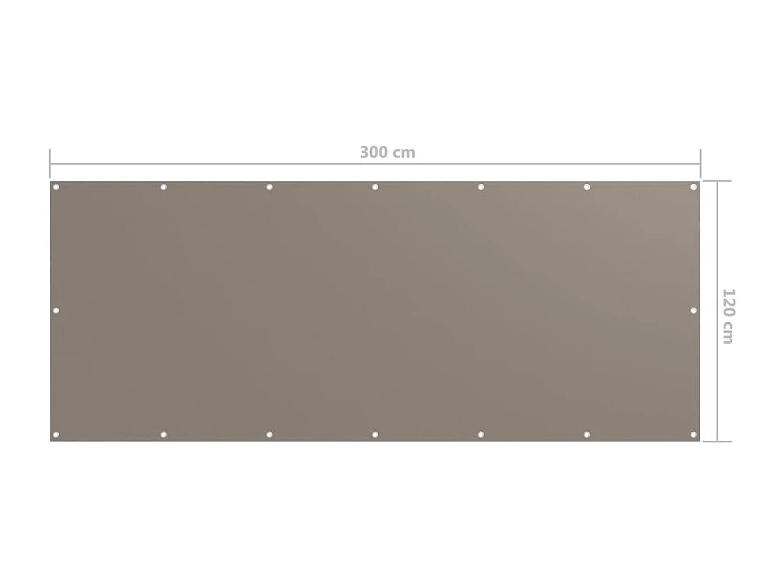 Écran de balcon Taupe 120x300 Tissu Oxford