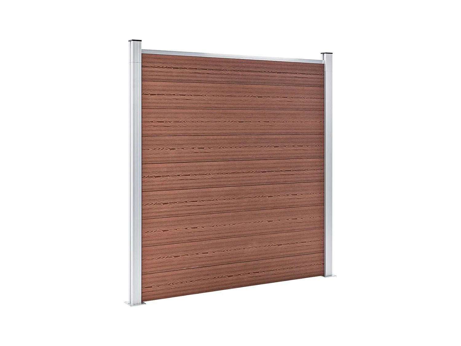 Ensemble de clôture WPC 2 Carré + 1 Incliné 446x186 Marron