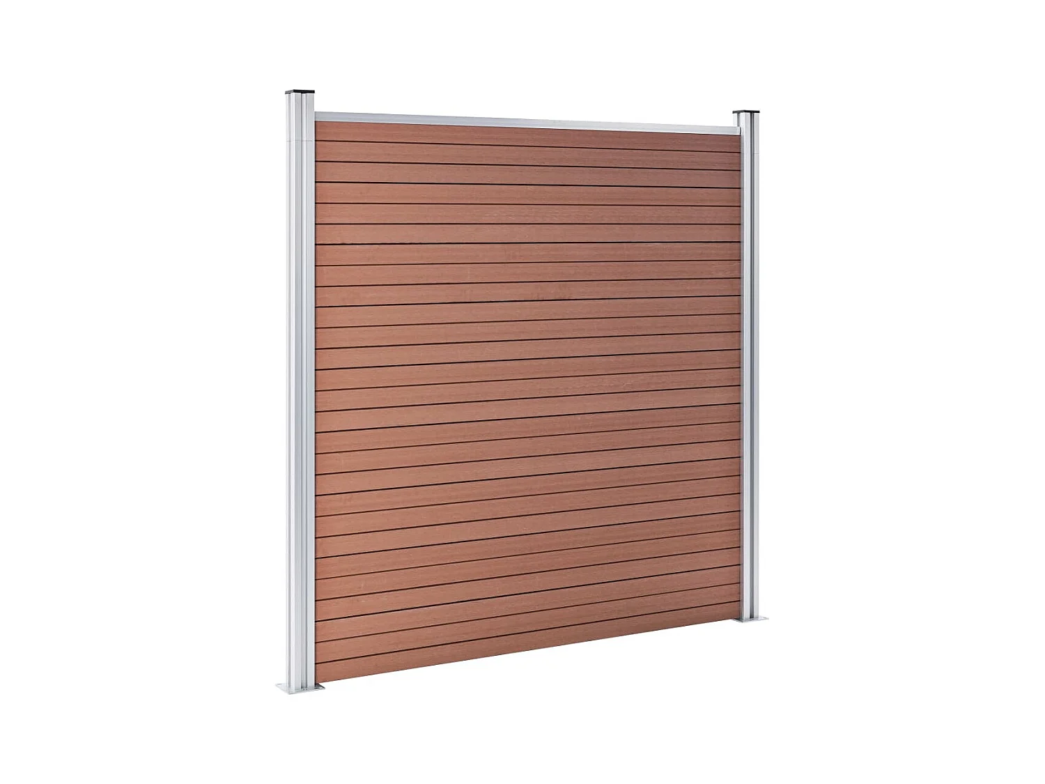 Ensemble de clôture WPC 2 Carré + 1 Incliné 446x186 Marron