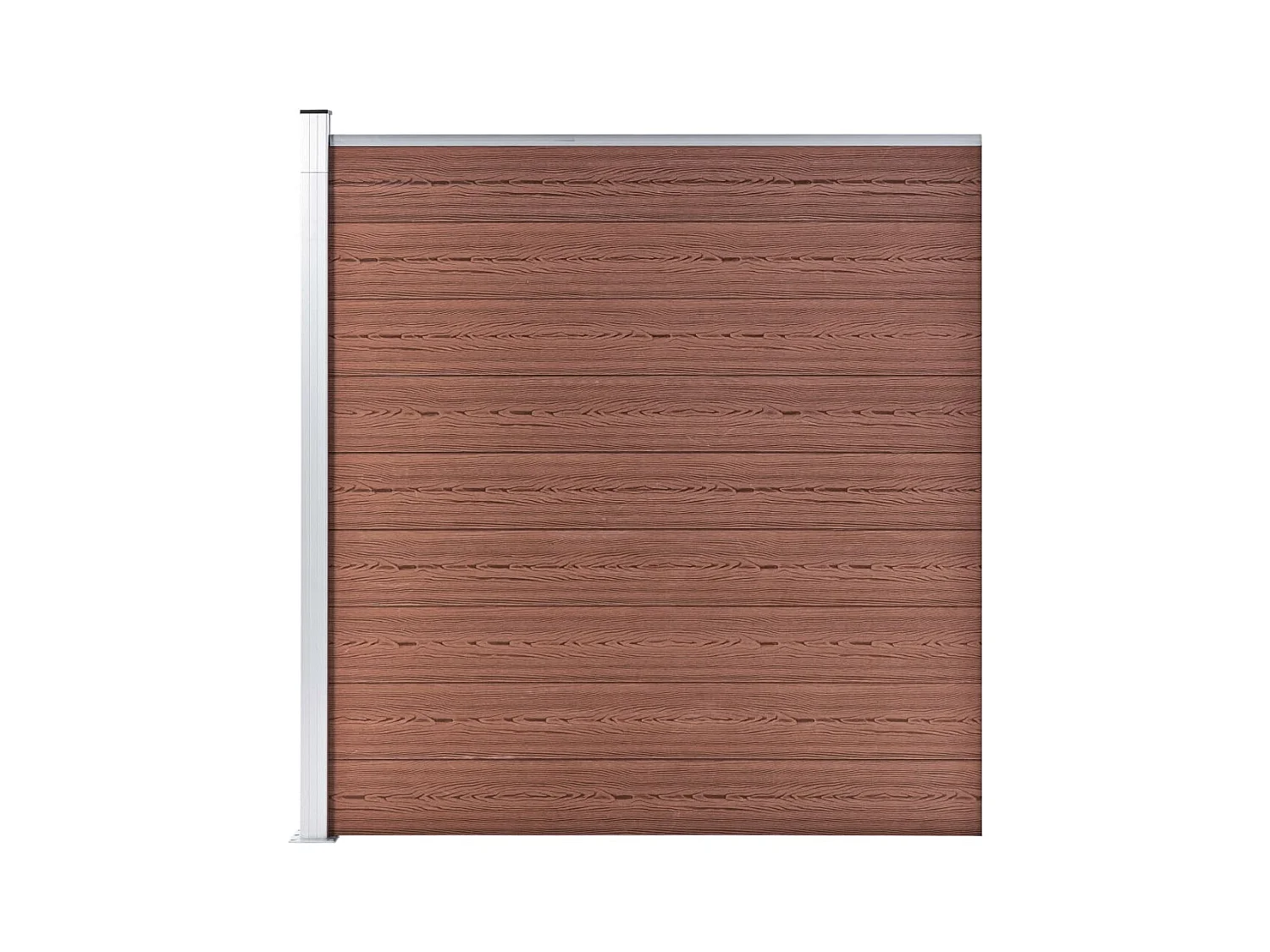 Ensemble de clôture WPC 2 Carré + 1 Incliné 446x186 Marron