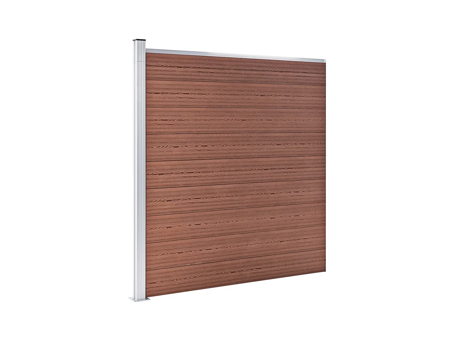 Ensemble de clôture WPC 2 Carré + 1 Incliné 446x186 Marron