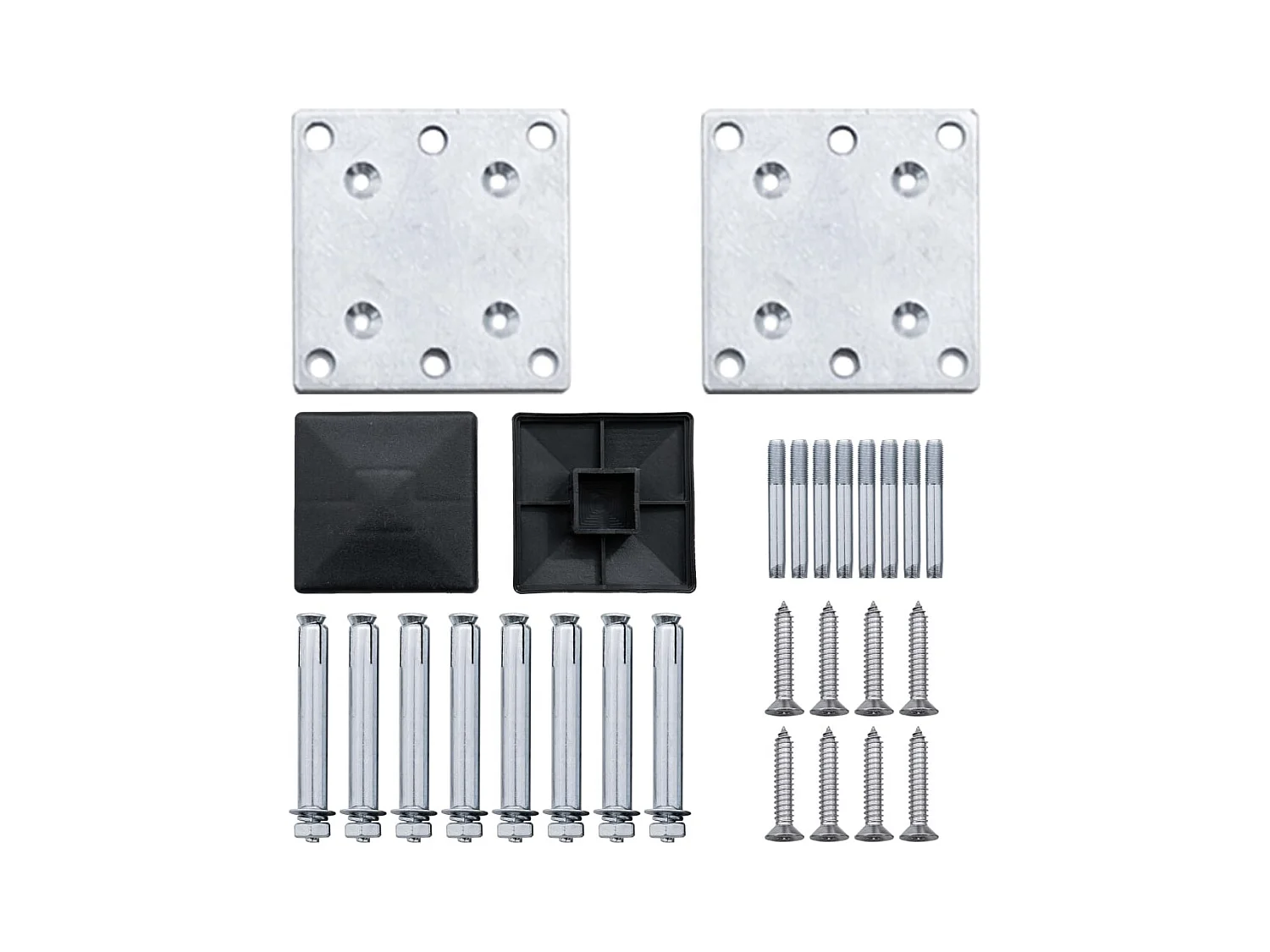 Ensemble de clôture WPC 2 Carré + 1 Incliné 446x186 Marron