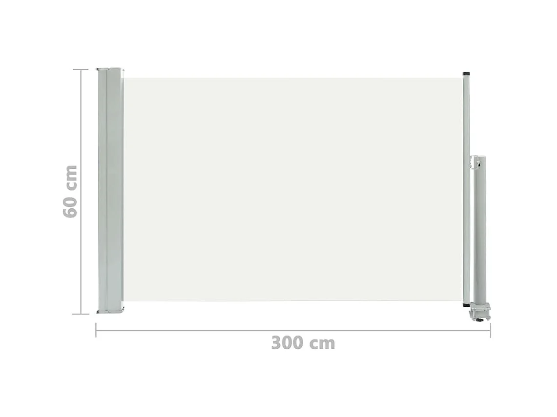 Auvent latéral rétractable de patio 60x300 Crème