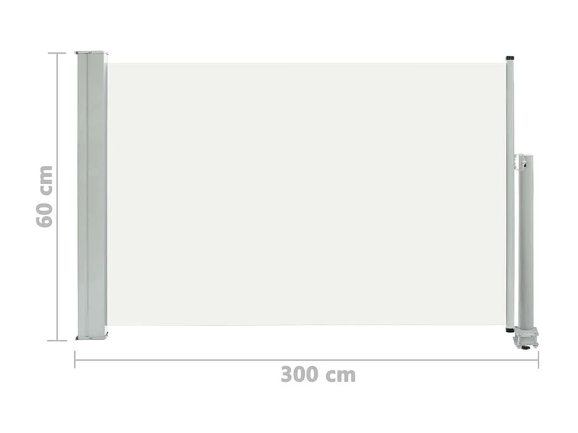 Auvent latéral rétractable de patio 60x300 Crème