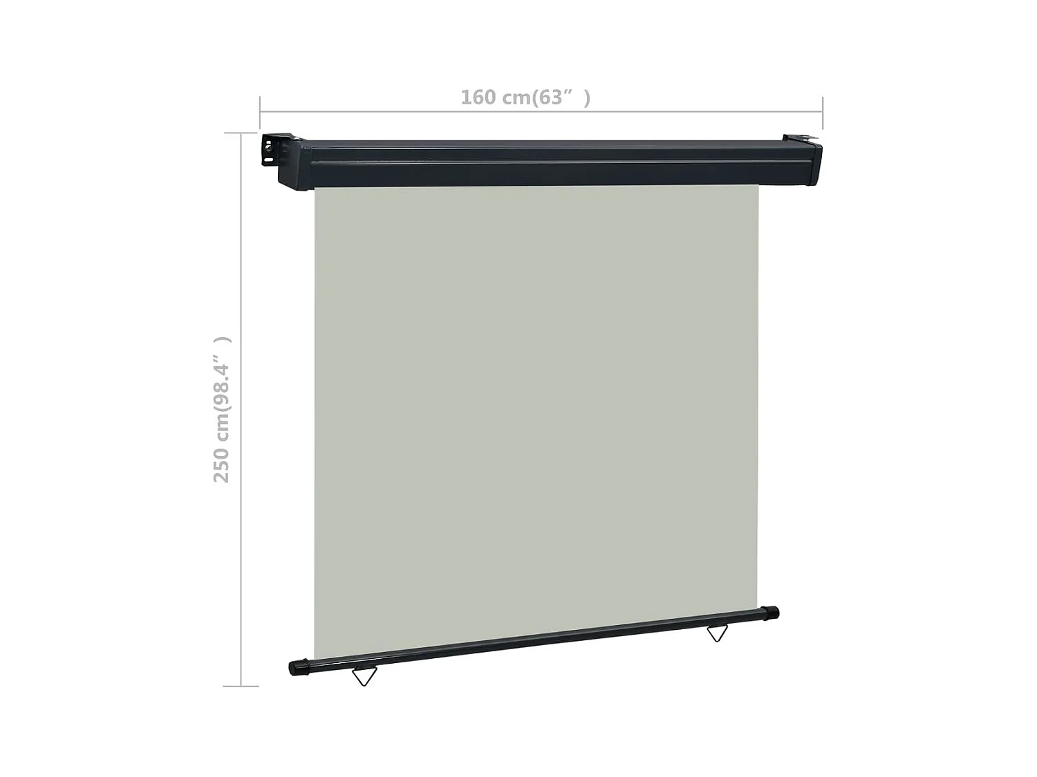 Auvent latéral de balcon 160x250 Gris 2