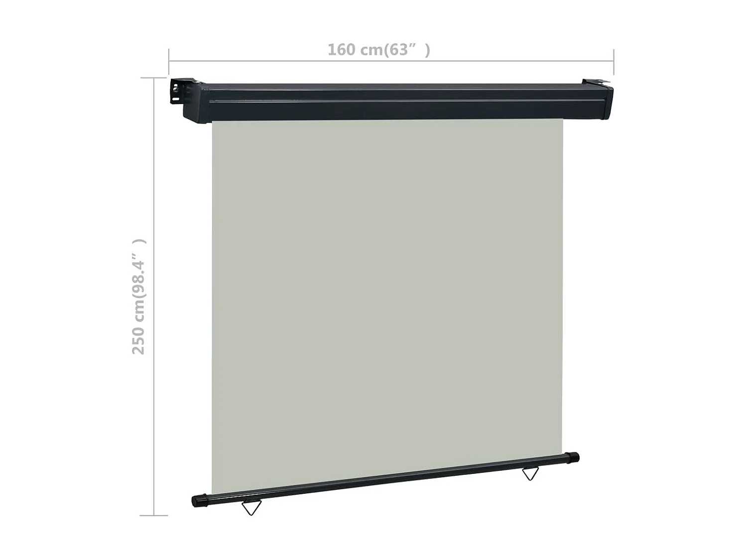 Auvent latéral de balcon 160x250 Gris 2