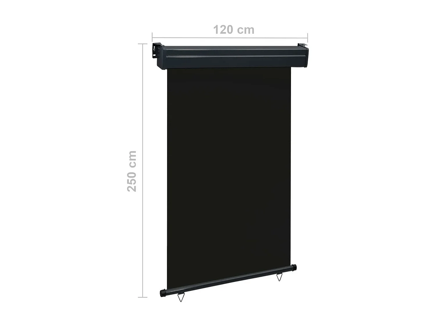 Auvent latéral de balcon 120x250 Noir