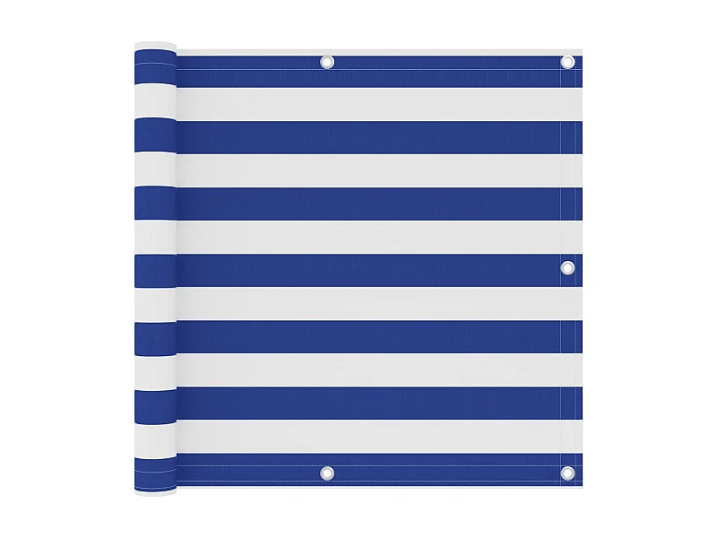 Écran de balcon Blanc et bleu 90x600 Tissu Oxford